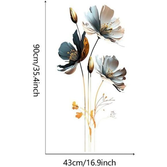 3D Floral Wall Stickers Waterproof Removable Wall Decals for Home Decor - Picture 4 of 7